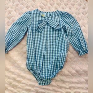 Baby blue bow one piece